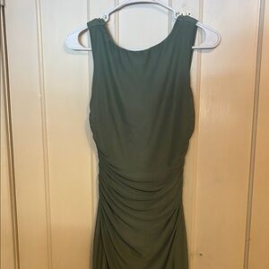 Elegant Sage Green Sleeveless Dress